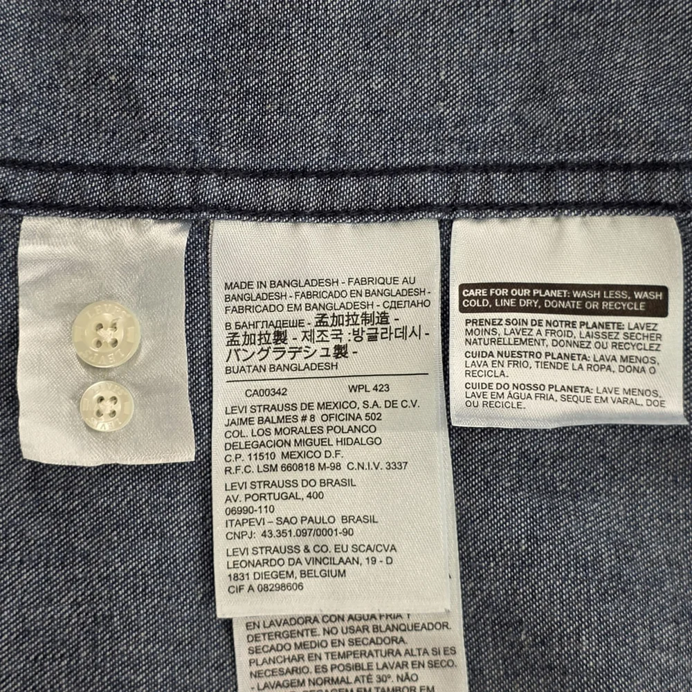 Americana Workwear Levi’s Denim Shirt Men’s XL Indigo Button-Down Casual - Picture 6 of 11